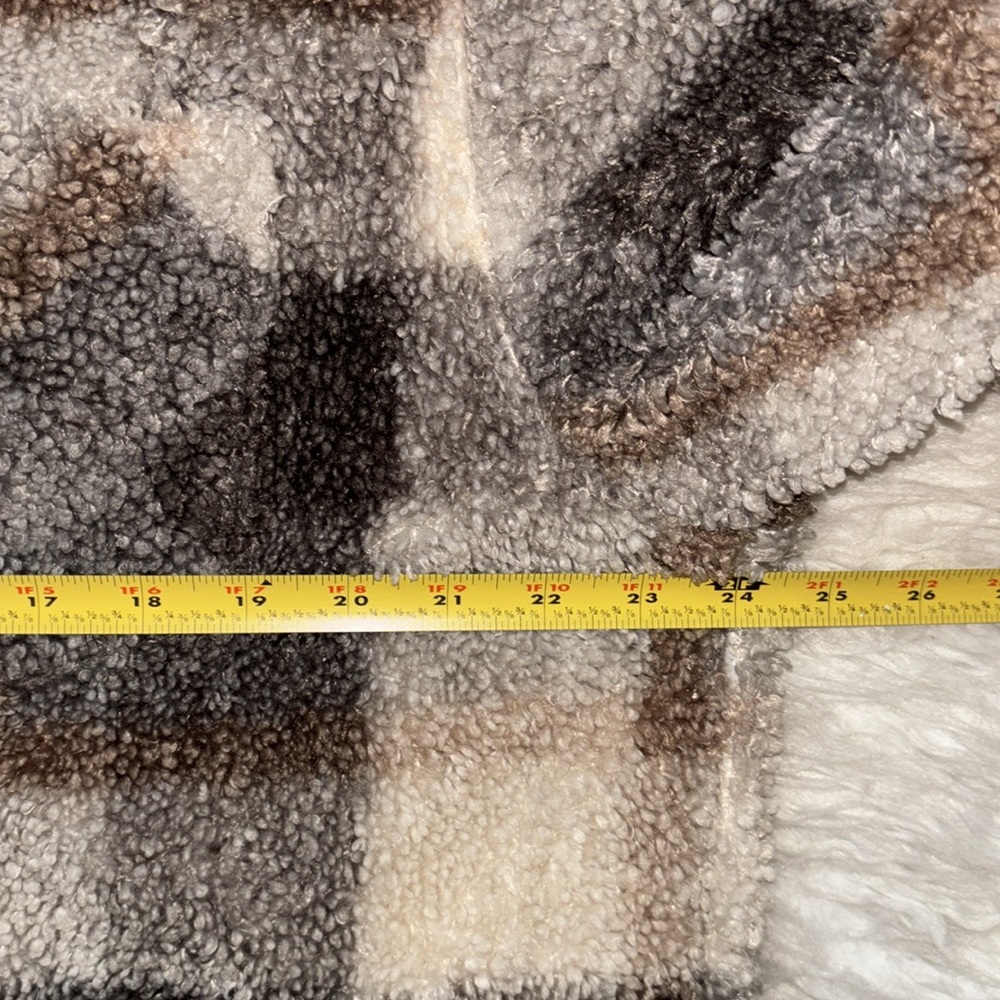 Hollister Teddy Plaid Faux Sherpa Lined Pea Coat, Size L - Picture 7 of 16